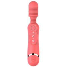 Розовый универсальный массажер Silicone Massage Wand - 20 см.