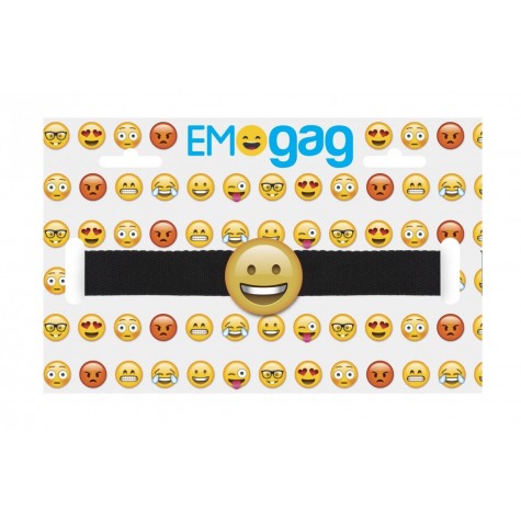 Кляп-смайлик Smiley Emoji с черными лентами