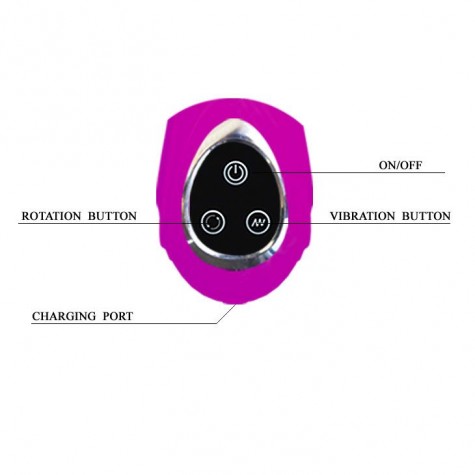 Перезаряжаемый хай-тек вибратор Butterfly с ротацией головки - 26 см.