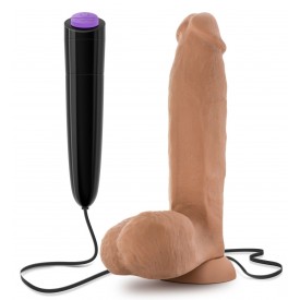 Кофейный вибратор 8 Inch Vibrating Cock - 20,3 см.