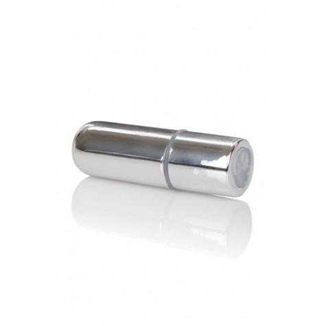 Серебристая перезаряжаемая вибропуля Rechargeable Mini Bullet